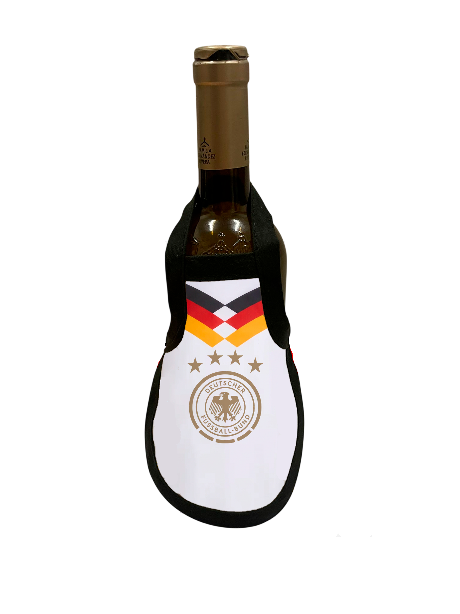 Pack de 4 Delantales Decorativos para Botella de Vino – Selección Alemana de Fútbol (Die Mannschaft)