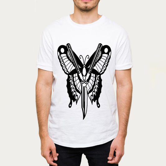 Parte Delantera Camiseta Mariposa Navaja by Rayo Tattoo