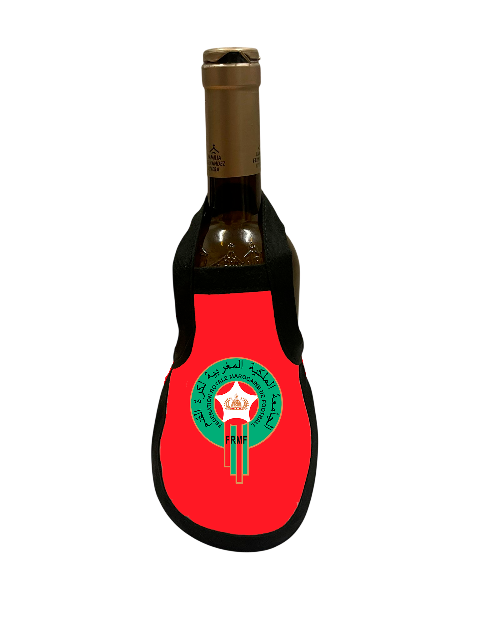 Pack de 4 Delantales Decorativos para Botella de Vino – Selección de fútbol de Marruecos (Los Leones del Atlas / أُسُودُ الأَطلَس)