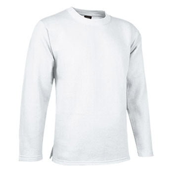 Sudadera cómoda y estilizada en color blanco, con un diseño minimalista que incluye el logo de la marca en el pecho, perfecta para mantener el calor sin sacrificar el estilo en días más frescos.