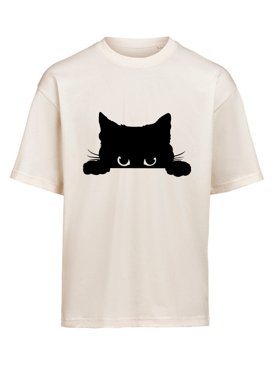 CAMISETA - Gato negro asomando