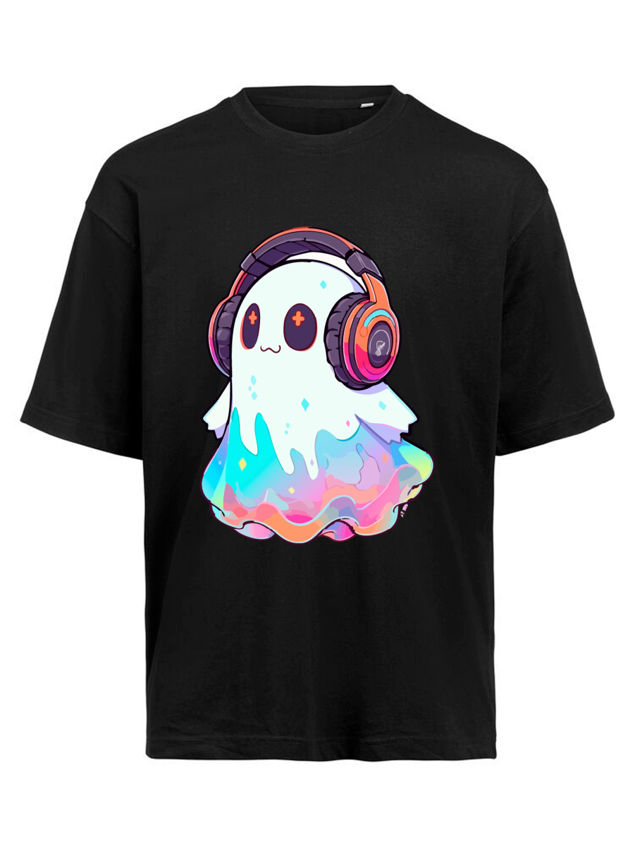 CAMISETA - Fantasma cute con cascos