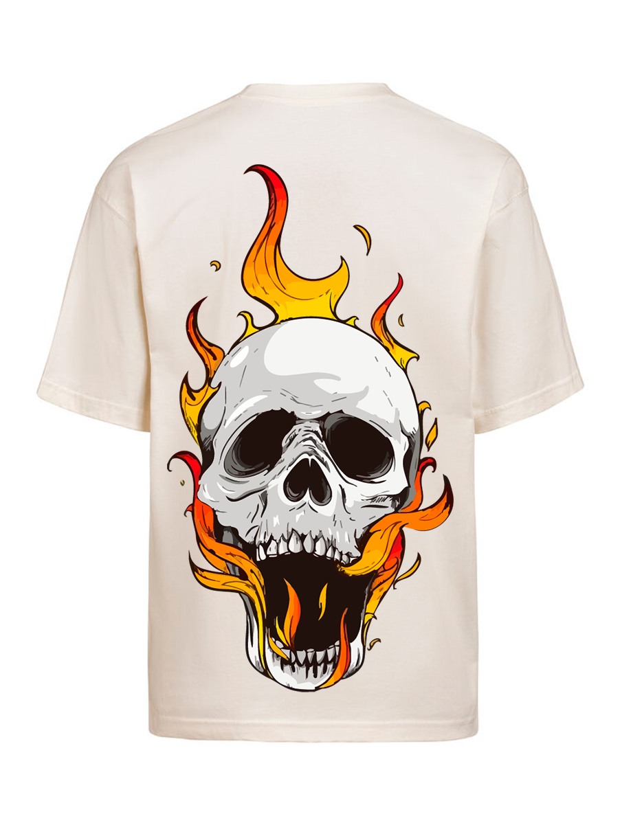 CAMISETA - Calavera en llamas