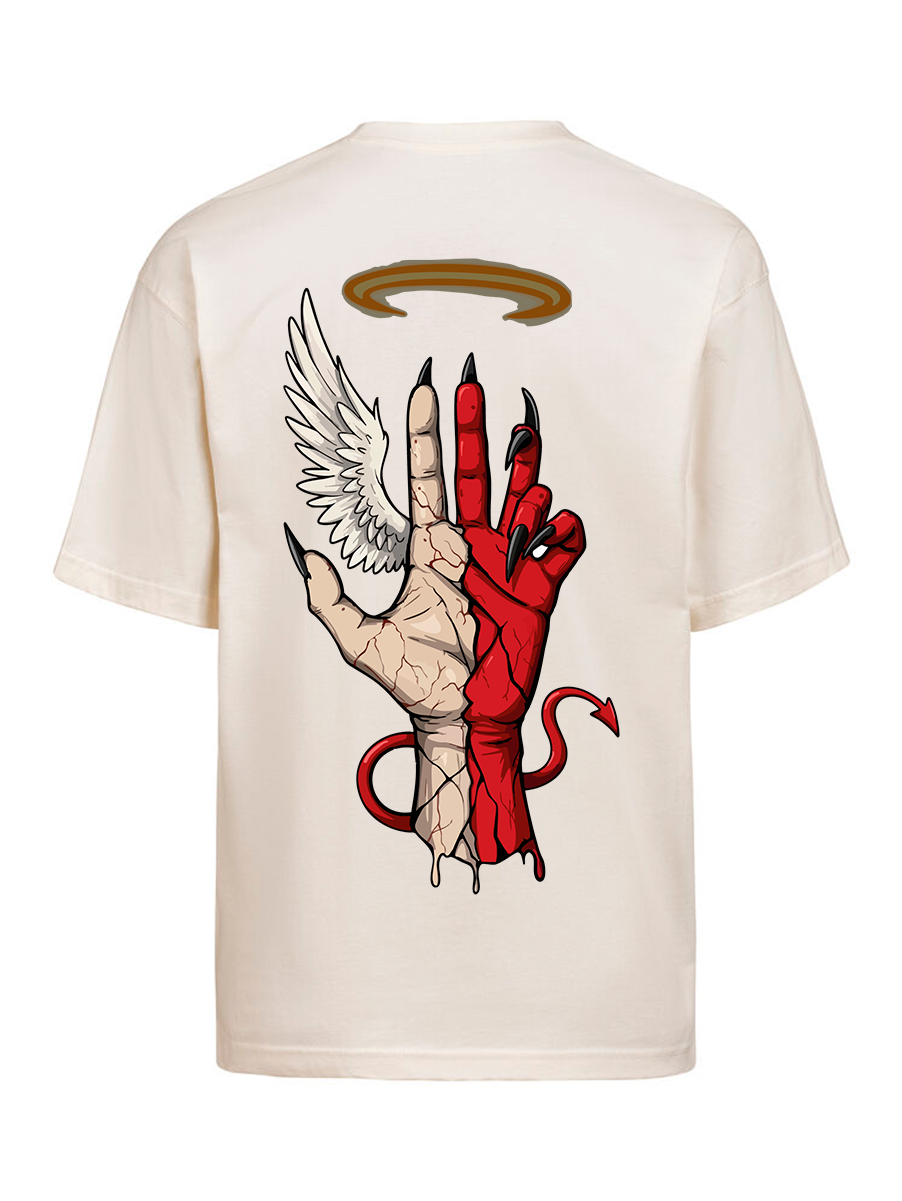 CAMISETA - mano ángel/demonio