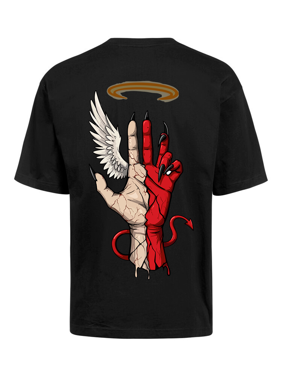 CAMISETA - mano ángel/demonio