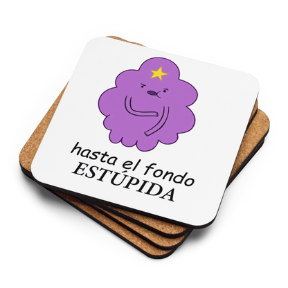 Posavasos Cuadrado de madera MDF Personalizados con reverso de corcho