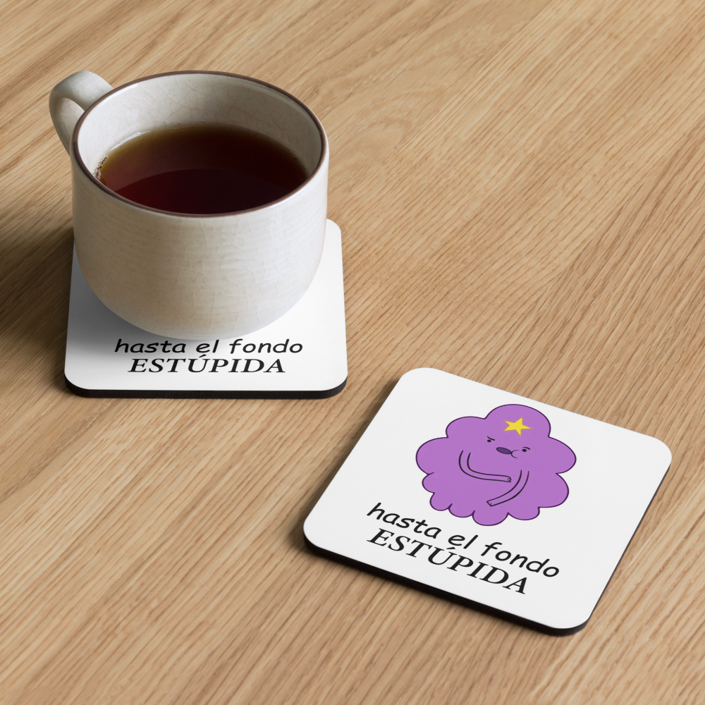 Posavasos Cuadrado de madera MDF Personalizados con reverso de corcho