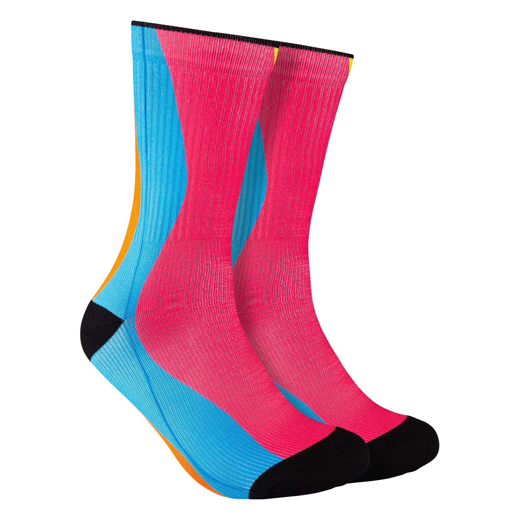 Calcetines con patrones de líneas verticales en una variedad de colores vibrantes, ideales para añadir un toque divertido y moderno a tu estilo diario.